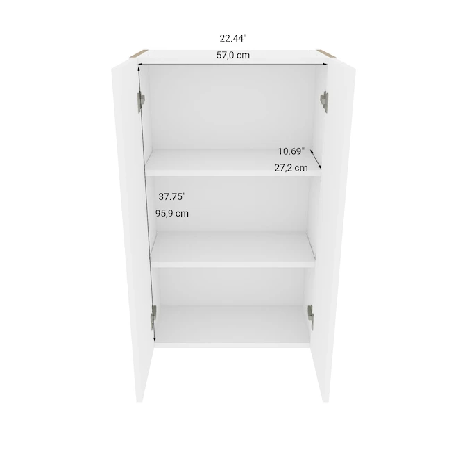 Eklipse Perle Collection Tall Upper Wall Cabinet - 24-in X 39-in - White 1 Eklipse Perle Collection Tall Upper Wall Cabinet - 24-in X 39-in - White