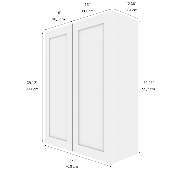 Eklipse Perle Collection Tall Wall Cabinet - 30-in X 39-in - White 3 Eklipse Perle Collection Tall Wall Cabinet - 30-in X 39-in - White - Image 3