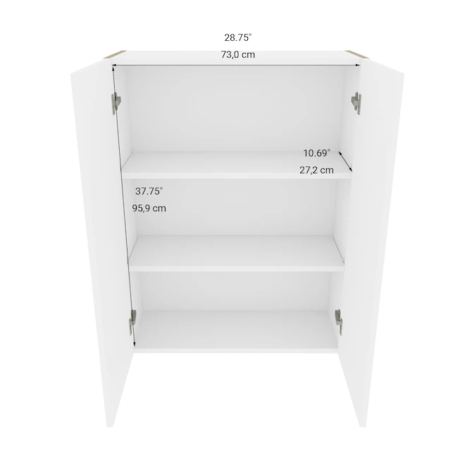 Eklipse Perle Collection Tall Wall Cabinet - 30-in X 39-in - White 4 Eklipse Perle Collection Tall Wall Cabinet - 30-in X 39-in - White - Image 4