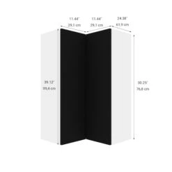 Eklipse Onyx Collection Wall Corner Tall Cabinet - 24-in X 39-in - Black