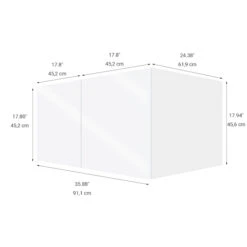 Eklipse Topaz Collection Small Cabinet 36-in X 18-in - White -Alliedbas Shop 75396738b L