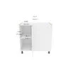 Eklipse Moonstone 36-in White Melamine 1-Door Hidden Corner Base Cabinet