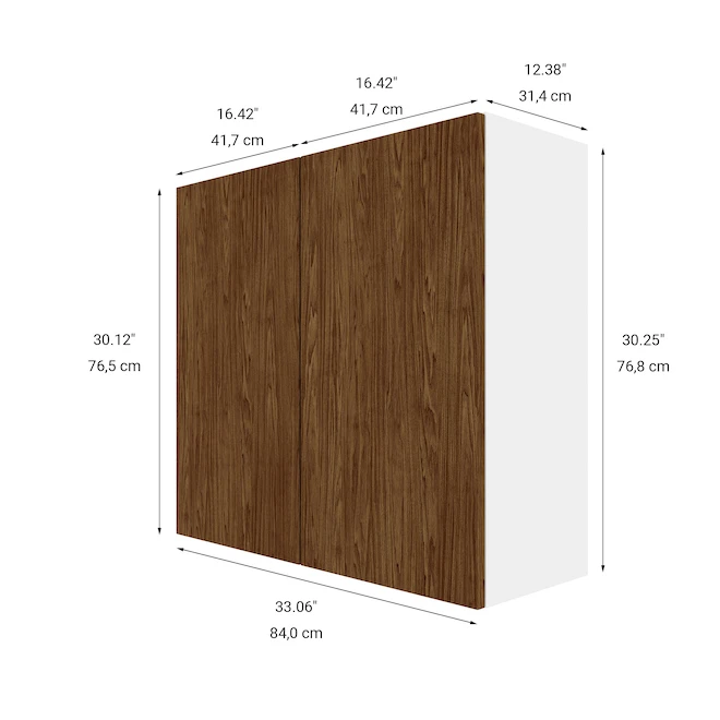 Eklipse Saphir Collection Small Cabinet 33-in X 30-in - Wood Grain 5 Eklipse Saphir Collection Small Cabinet 33-in X 30-in - Wood Grain - Image 5