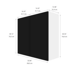 Eklipse Onyx Wall Cabinet - 33-in X 30-in - Black -Alliedbas Shop 75396765c L