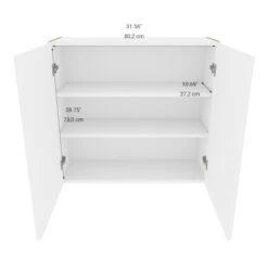 Eklipse Moonstone 33-in White Melamine 2-Door Kitchen Wall Cabinet