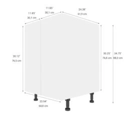 Eklipse Moonstone 24-in White Melamine 2-Door Base Cabinet