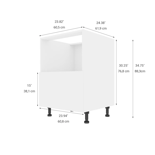 Eklipse Moonstone 24-in White Melamine 1-Drawer Base Cabinet 3 Eklipse Moonstone 24-in White Melamine 1-Drawer Base Cabinet - Image 3