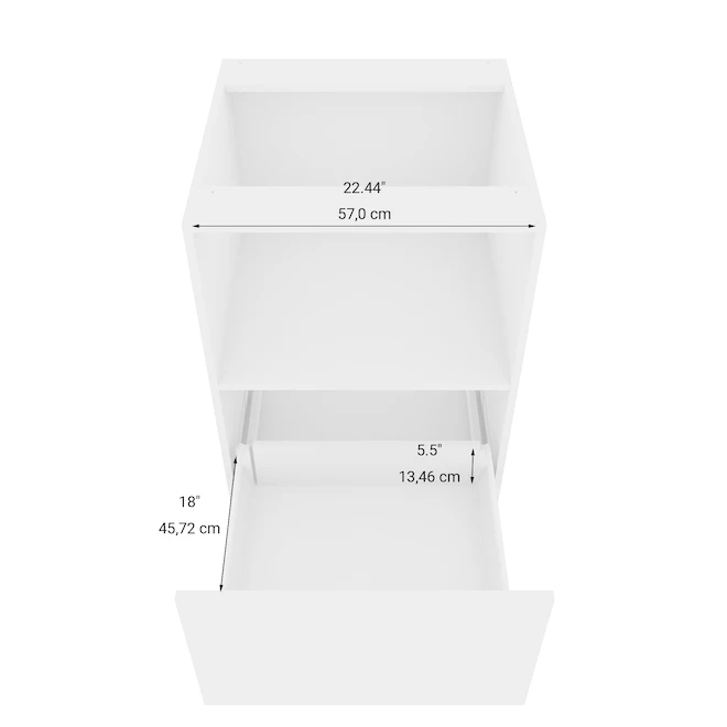 Eklipse Moonstone 24-in White Melamine 1-Drawer Base Cabinet 5 Eklipse Moonstone 24-in White Melamine 1-Drawer Base Cabinet - Image 5