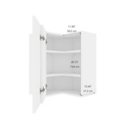 Eklipse Moonstone 24-in White Melamine 2-Door Corner Wall Cabinet