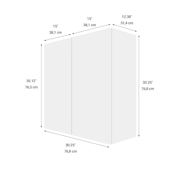 Eklipse By EBSU Moostone Wall Cabinet - 2 Doors 30-in White 4 Eklipse By EBSU Moostone Wall Cabinet - 2 Doors 30-in White - Image 4