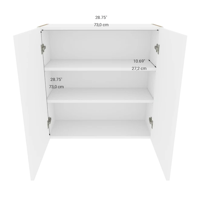 Eklipse By EBSU Moostone Wall Cabinet - 2 Doors 30-in White 5 Eklipse By EBSU Moostone Wall Cabinet - 2 Doors 30-in White - Image 5