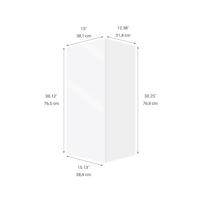 Eklipse Topaz 15.12-in X 30.25-in X 12.38-in Particleboard 1-Door Kitchen Wall Cabinet 2 Eklipse Topaz 15.12-in X 30.25-in X 12.38-in Particleboard 1-Door Kitchen Wall Cabinet - Image 2