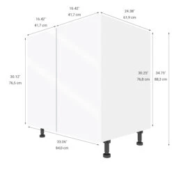 Eklipse Topaz 33.06-in X 34.75-in X 24.38-in Particleboard 2-Door Kitchen Base Cabinet 7 Eklipse Topaz 33.06-in X 34.75-in X 24.38-in Particleboard 2-Door Kitchen Base Cabinet -Alliedbas Shop 75396793b L