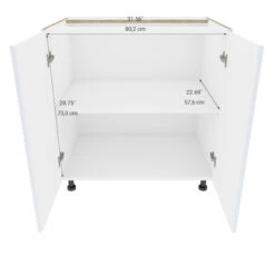 Eklipse Topaz 33.06-in X 34.75-in X 24.38-in Particleboard 2-Door Kitchen Base Cabinet 6 Eklipse Topaz 33.06-in X 34.75-in X 24.38-in Particleboard 2-Door Kitchen Base Cabinet -Alliedbas Shop 75396793c L