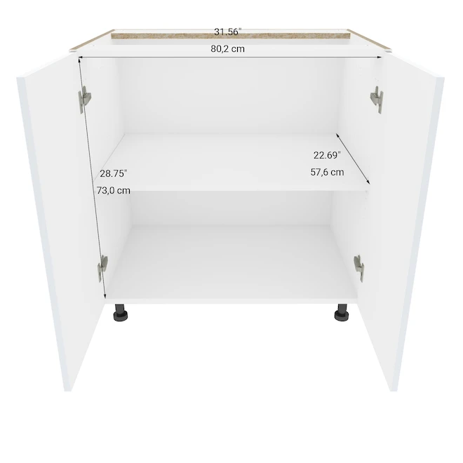 Eklipse Topaz 33.06-in X 34.75-in X 24.38-in Particleboard 2-Door Kitchen Base Cabinet 3 Eklipse Topaz 33.06-in X 34.75-in X 24.38-in Particleboard 2-Door Kitchen Base Cabinet - Image 3