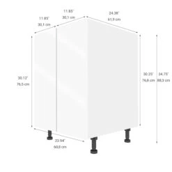 Eklipse Topaz 23.94-in X 34.75-in X 24.38-in Particleboard 2-Door Kitchen Base Cabinet