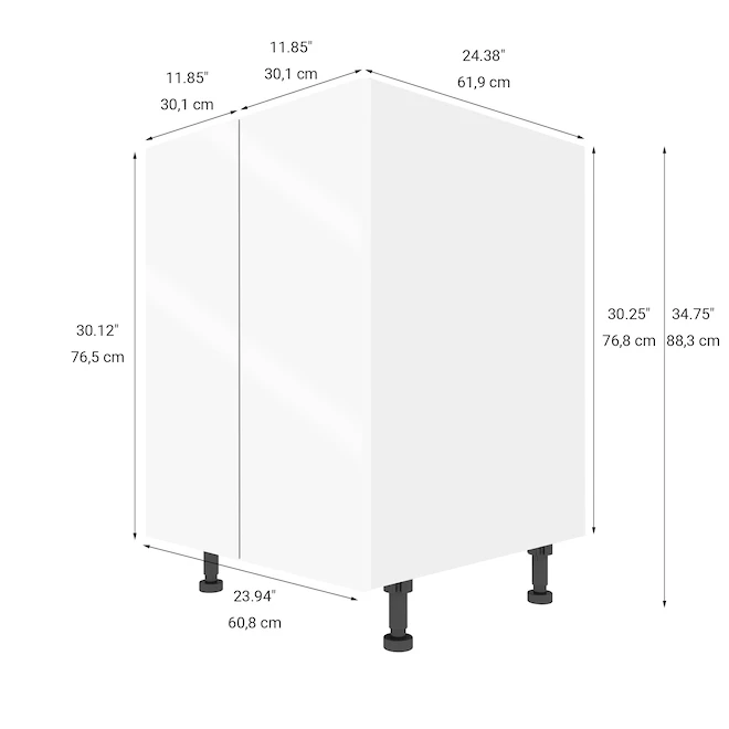 Eklipse Topaz 23.94-in X 34.75-in X 24.38-in Particleboard 2-Door Kitchen Base Cabinet 1 Eklipse Topaz 23.94-in X 34.75-in X 24.38-in Particleboard 2-Door Kitchen Base Cabinet