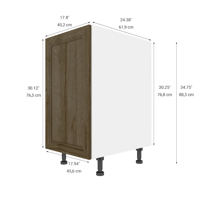 Eklipse Ruby 17.94-in X 34.75-in X 24.38-in Particleboard 1-Door Kitchen Base Cabinet 2 Eklipse Ruby 17.94-in X 34.75-in X 24.38-in Particleboard 1-Door Kitchen Base Cabinet - Image 2