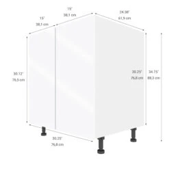 Eklipse Topaz 30.25-in X 34.75-in X 24.38-in Particleboard 2-Door Kitchen Base Cabinet -Alliedbas Shop 75396798b L