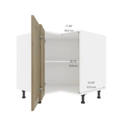 Eklipse Coral 35.88-in X 34.75-in X 36.25-in Particleboard 2-Door Kitchen Base Corner Cabinet