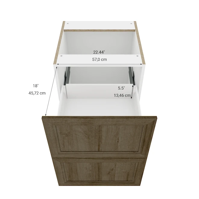 Eklipse Ruby 23.94-in X 34.75-in X 24.38-in Particleboard 2-Drawer Kitchen Base Cabinet 3 Eklipse Ruby 23.94-in X 34.75-in X 24.38-in Particleboard 2-Drawer Kitchen Base Cabinet - Image 3