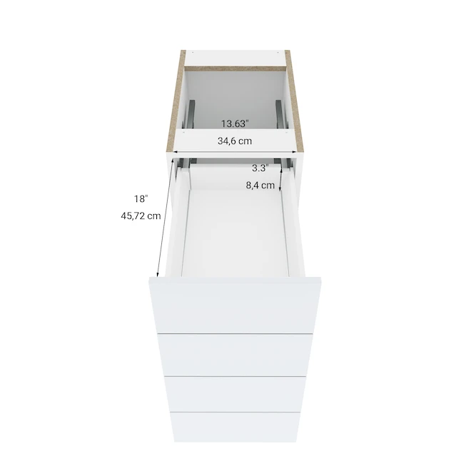 Eklipse Topaz 15.13-in X 34.75-in X 24.38-in Particleboard 4-Drawer Kitchen Base Cabinet 4 Eklipse Topaz 15.13-in X 34.75-in X 24.38-in Particleboard 4-Drawer Kitchen Base Cabinet - Image 4