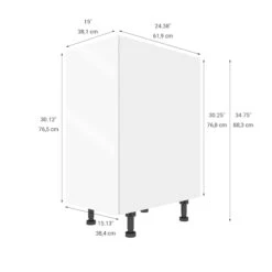 Eklipse Topaz 15.13-in X 34.75-in X 24.38-in Particleboard 1-Door Kitchen Base Cabinet 6 Eklipse Topaz 15.13-in X 34.75-in X 24.38-in Particleboard 1-Door Kitchen Base Cabinet -Alliedbas Shop 75396805b L