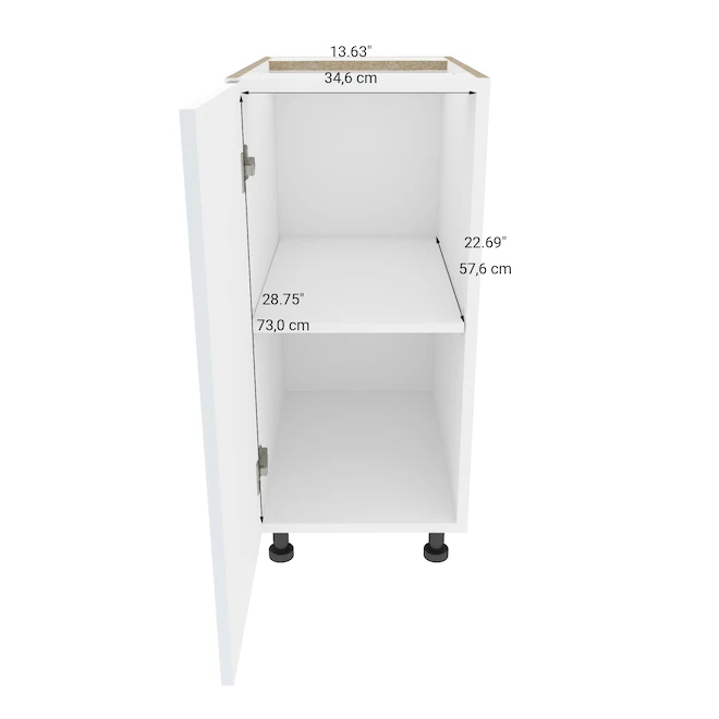 Eklipse Topaz 15.13-in X 34.75-in X 24.38-in Particleboard 1-Door Kitchen Base Cabinet 2 Eklipse Topaz 15.13-in X 34.75-in X 24.38-in Particleboard 1-Door Kitchen Base Cabinet - Image 2