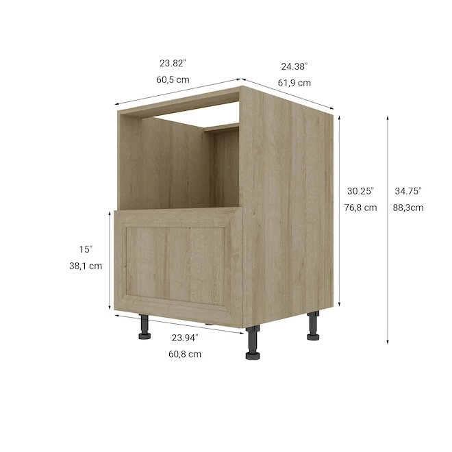 Eklipse Coral 23.94-in X 34.75-in X 24.38-in Particleboard 1-Drawer Microwave Base Cabinet 2 Eklipse Coral 23.94-in X 34.75-in X 24.38-in Particleboard 1-Drawer Microwave Base Cabinet - Image 2