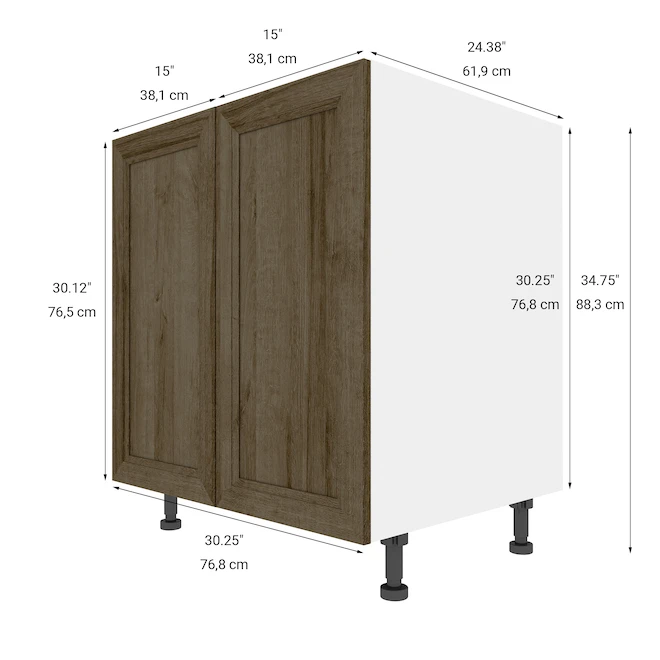 Eklipse Ruby 30.25-in X 34.75-in X 24.38-in Particleboard 2-Door Kitchen Base Cabinet 3 Eklipse Ruby 30.25-in X 34.75-in X 24.38-in Particleboard 2-Door Kitchen Base Cabinet - Image 3
