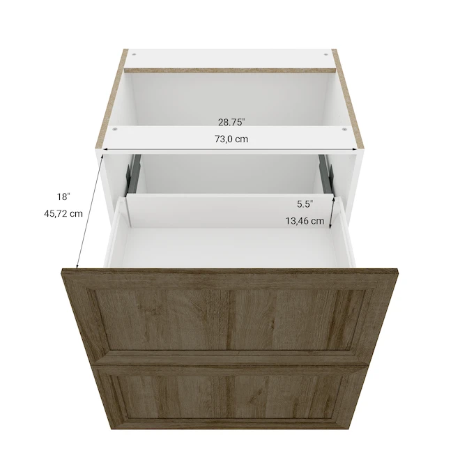 Eklipse Ruby 30.25-in X 34.75-in X 24.38-in Particleboard 2-Drawer Kitchen Base Cabinet 4 Eklipse Ruby 30.25-in X 34.75-in X 24.38-in Particleboard 2-Drawer Kitchen Base Cabinet - Image 4