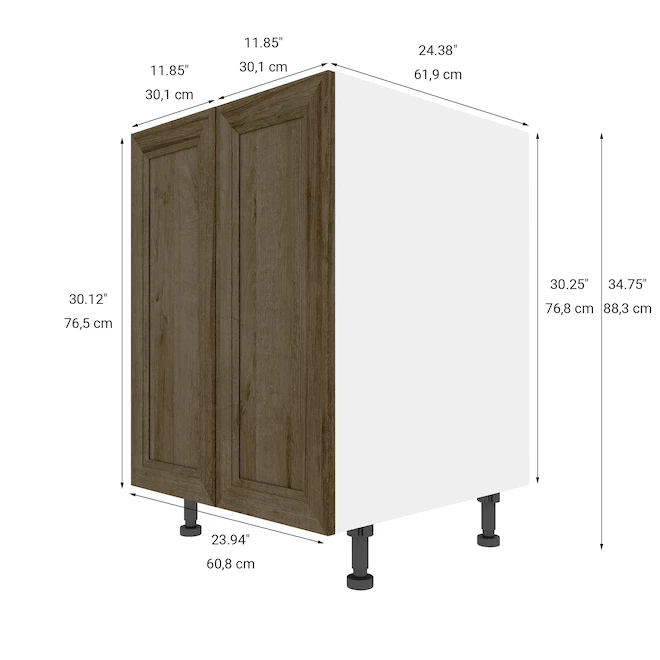 Eklipse Ruby 23.94-in X 34.75-in X 24.38-in Particleboard 2-Door Kitchen Base Cabinet 2 Eklipse Ruby 23.94-in X 34.75-in X 24.38-in Particleboard 2-Door Kitchen Base Cabinet - Image 2