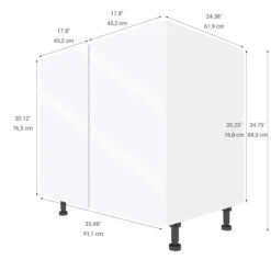 Eklipse Topaz 35.88-in X 34.75-in X 24.38-in Particleboard 2-Door Kitchen Base Cabinet -Alliedbas Shop 75396817b L