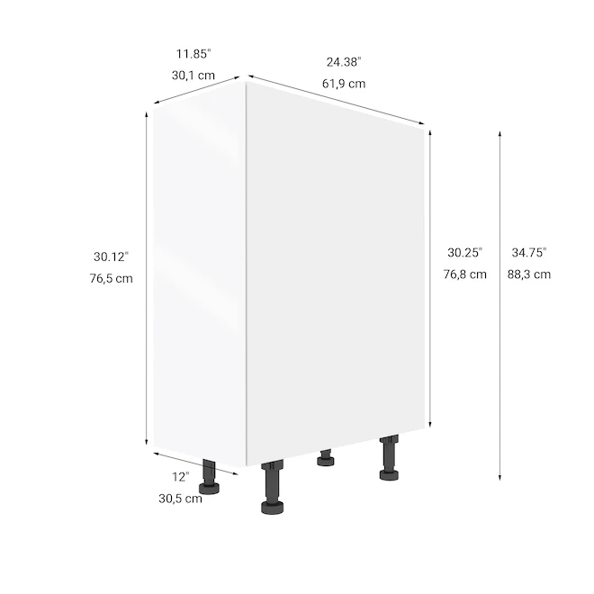 Eklipse Topaz 12-in X 34.75-in X 24.38-in Particleboard 1-Door Kitchen Base Cabinet 3 Eklipse Topaz 12-in X 34.75-in X 24.38-in Particleboard 1-Door Kitchen Base Cabinet - Image 3