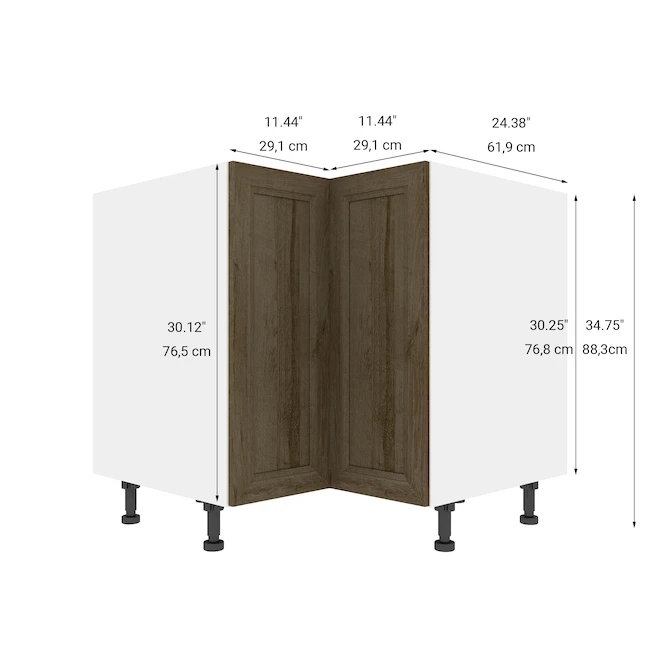 Eklipse Ruby 35.88-in X 34.75-in X 36.25-in Particleboard 2-Door Kitchen Base Corner Cabinet 2 Eklipse Ruby 35.88-in X 34.75-in X 36.25-in Particleboard 2-Door Kitchen Base Corner Cabinet - Image 2