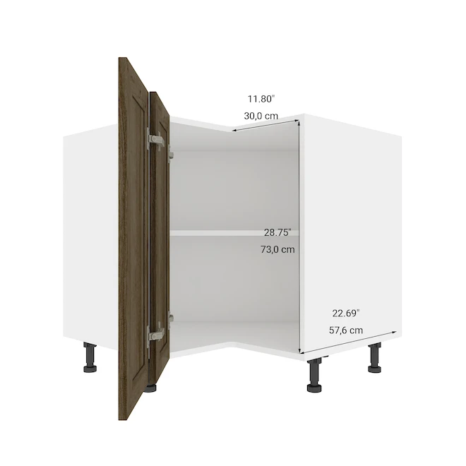 Eklipse Ruby 35.88-in X 34.75-in X 36.25-in Particleboard 2-Door Kitchen Base Corner Cabinet 4 Eklipse Ruby 35.88-in X 34.75-in X 36.25-in Particleboard 2-Door Kitchen Base Corner Cabinet - Image 4