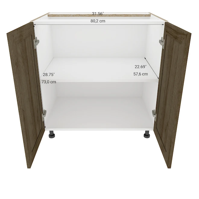 Eklipse Ruby 33.06-in X 34.75-in X 24.38-in Particleboard 2-Door Kitchen Base Cabinet 1 Eklipse Ruby 33.06-in X 34.75-in X 24.38-in Particleboard 2-Door Kitchen Base Cabinet