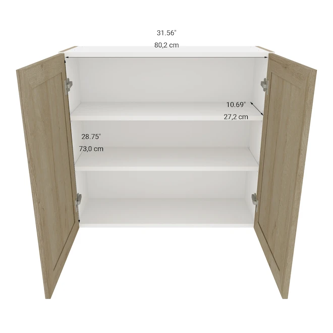 Eklipse Coral 33.06-in X 30.25-in X 12,38 Po Particleboard 2-Door Kitchen Wall Cabinet 5 Eklipse Coral 33.06-in X 30.25-in X 12,38 Po Particleboard 2-Door Kitchen Wall Cabinet - Image 5