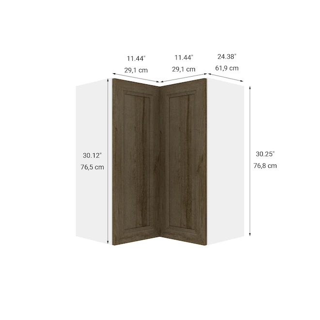 Eklipse Ruby 24.25-in X 30.25-in X 24.25-in Particleboard 2-Door Kitchen Wall Corner Cabinet 1 Eklipse Ruby 24.25-in X 30.25-in X 24.25-in Particleboard 2-Door Kitchen Wall Corner Cabinet