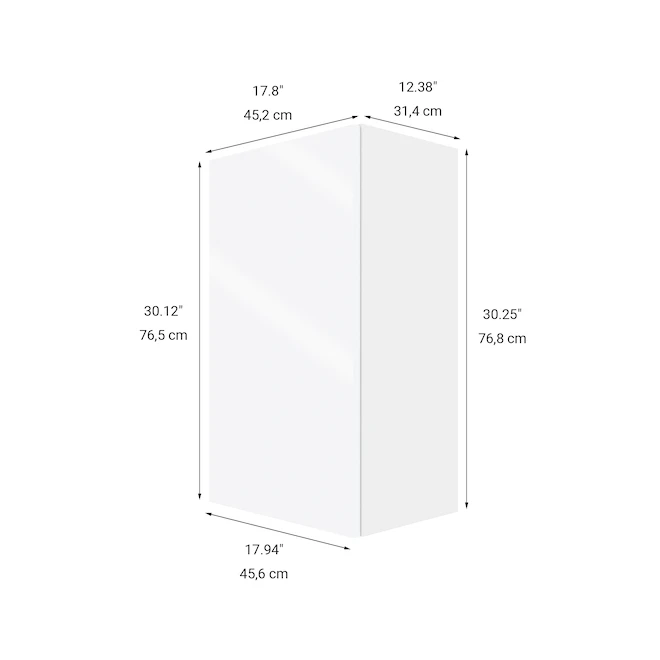 Eklipse Topaz 17.94-in X 30.25-in X 12.38-in Particleboard 1-Door Kitchen Wall Cabinet 1 Eklipse Topaz 17.94-in X 30.25-in X 12.38-in Particleboard 1-Door Kitchen Wall Cabinet