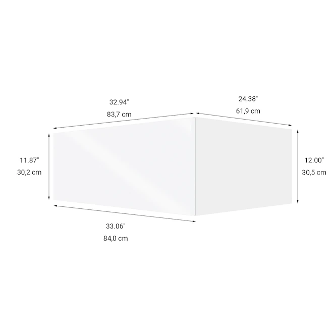Eklipse Topaz 33.06-in X 12-in X 24.38-in Particleboard 1-Door Refrigerator Wall Cabinet 4 Eklipse Topaz 33.06-in X 12-in X 24.38-in Particleboard 1-Door Refrigerator Wall Cabinet - Image 4