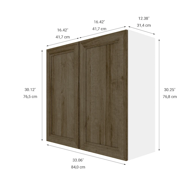 Eklipse Ruby 33.06-in X 30.25-in X 12.38-in Particleboard 2-Door Kitchen Wall Cabinet 4 Eklipse Ruby 33.06-in X 30.25-in X 12.38-in Particleboard 2-Door Kitchen Wall Cabinet - Image 4