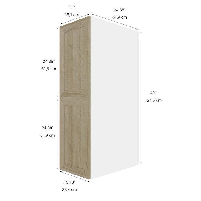 Eklipse Coral 15.13-in X 49-in X 24.38-in Particleboard 2-Door Top Pantry Cabinet 2 Eklipse Coral 15.13-in X 49-in X 24.38-in Particleboard 2-Door Top Pantry Cabinet - Image 2