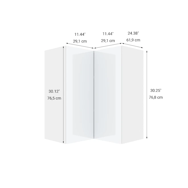 Eklipse Topaz 24.25-in X 30.25-in X 24.25-in Particleboard 2-Door Kitchen Wall Cabinet 4 Eklipse Topaz 24.25-in X 30.25-in X 24.25-in Particleboard 2-Door Kitchen Wall Cabinet - Image 4