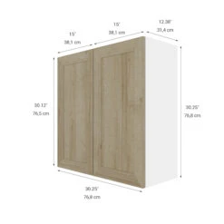 Eklipse Coral 30.25-in X 30.25-in X 12.38-in Particleboard 2-Door Kitchen Wall Cabinet 9 Eklipse Coral 30.25-in X 30.25-in X 12.38-in Particleboard 2-Door Kitchen Wall Cabinet -Alliedbas Shop 75396837b L