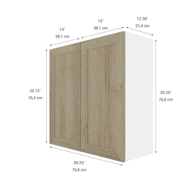 Eklipse Coral 30.25-in X 30.25-in X 12.38-in Particleboard 2-Door Kitchen Wall Cabinet 5 Eklipse Coral 30.25-in X 30.25-in X 12.38-in Particleboard 2-Door Kitchen Wall Cabinet - Image 5