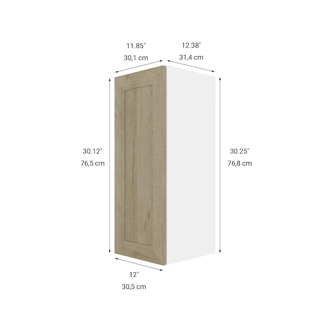 Eklipse Coral 12-in X 30.25-in X 12.38-in Particleboard 1-Door Kitchen Wall Cabinet 2 Eklipse Coral 12-in X 30.25-in X 12.38-in Particleboard 1-Door Kitchen Wall Cabinet - Image 2