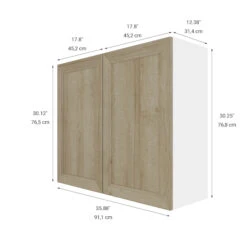 Eklipse Coral 35.88-in X 30.25-in X 12.38-in Particleboard 2-Door Kitchen Wall Cabinet 7 Eklipse Coral 35.88-in X 30.25-in X 12.38-in Particleboard 2-Door Kitchen Wall Cabinet -Alliedbas Shop 75396840b L