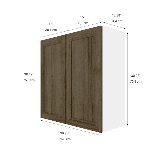 Eklipse Ruby 30.25-in X 30.25-in X 12.38-in Particleboard 2-Door Kitchen Wall Cabinet 2 Eklipse Ruby 30.25-in X 30.25-in X 12.38-in Particleboard 2-Door Kitchen Wall Cabinet - Image 2