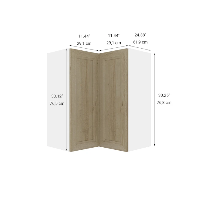 Eklipse Coral 24.25-in X 30.25-in X 24.25-in Particleboard 2-Door Kitchen Wall Corner Cabinet 1 Eklipse Coral 24.25-in X 30.25-in X 24.25-in Particleboard 2-Door Kitchen Wall Corner Cabinet